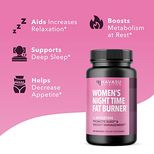 Night Time Fat Burner for Women | Weight Loss and Sleep Support Blend With Apigenin HAVASU NUTRITION