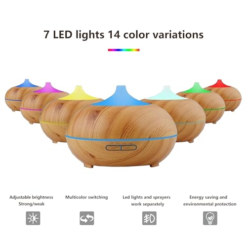 Essential Oil Diffuser, Aromatherapy humidifier, ultrasonic Cold Mist humidifier, 4 Timing Settings TinasChoice