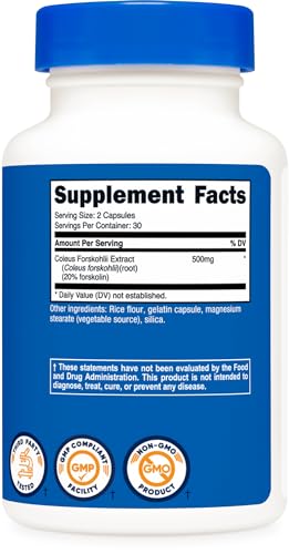 Nutricost Coleus Forskohlii 500mg, 60 Capsules - Maximum Strength Formula Nutricost