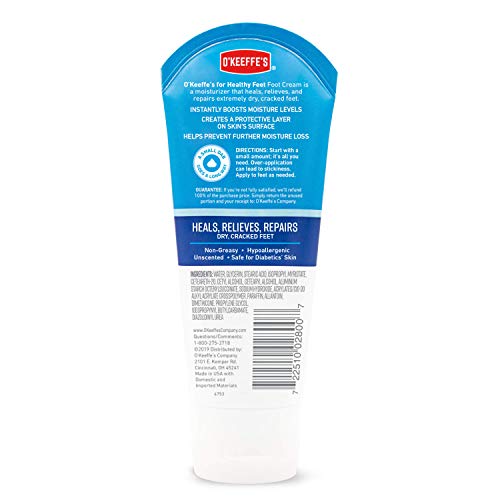 O'Keeffe's for Healthy Feet Foot Cream, Guaranteed Relief for Extremely Dry, Cracked Feet O'Keeffe's