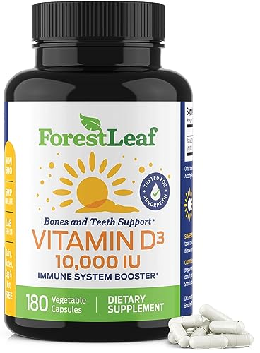 ForestLeaf - Vitamin D3 IU Weekly Supplement (Unflavored -10000-180 Count)
