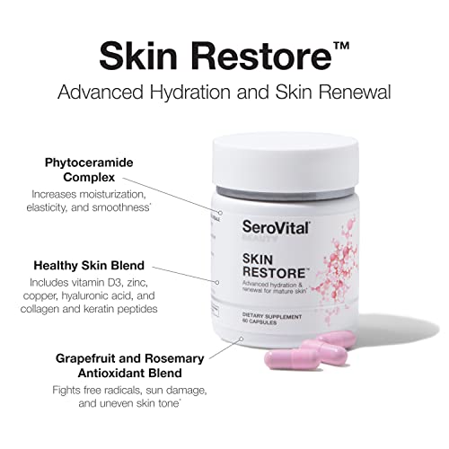 SeroVital Skin Restore, Healthy Skin Supplement with Ceramides and Hyaluronic Acid Serovital