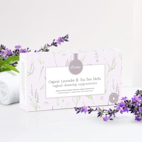 Femallay Organic Lavender and Tea Tree Oil Vaginal Cleansing Suppositories for Hygiene