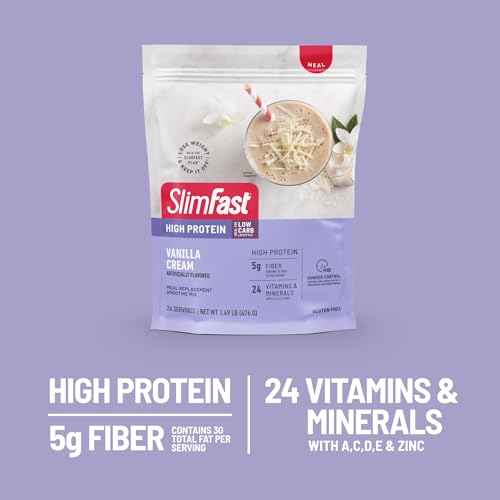 SlimFast High Protein Meal Replacement Powder, 26 Servings, Advanced Nutrition SlimFast