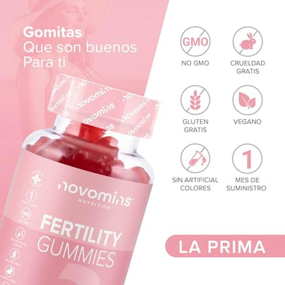 Novomins Fertility Gummies - Fertility Supplements for Women Trying to Conceive–25 Essential Vitamins