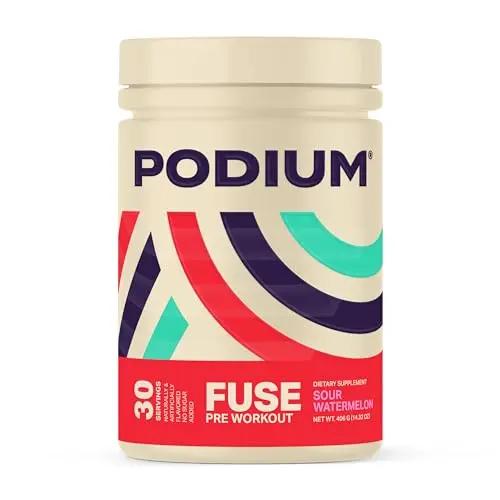 Podium Nutrition, Fuse Pre Workout Powder, Sour Watermelon, 30 Servings, Beta Alanine