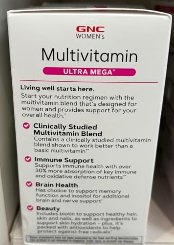 GNC Women's Ultra Mega Multivitamin | Supports Overall Health and Wellness in Women GNC