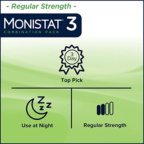 Monistat 3 Day Yeast Infection Treatment for Women, 3 Miconazole Suppository Inserts & External Monistat