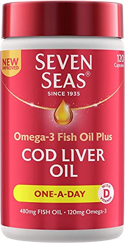 Seven Seas Cod Liver Oil Tablets With Omega-3, Fish Oil, One A Day, 4 Months Supply Seven Seas