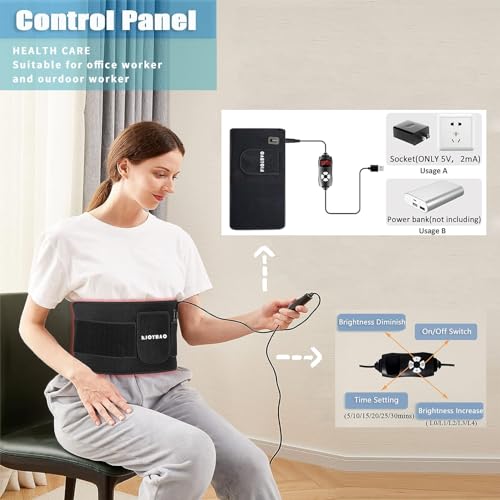 RJOYBAO Red Light Therapy Infrared Light Therapy Belt for Body,Red Light Therapy lamp RJOYBAO