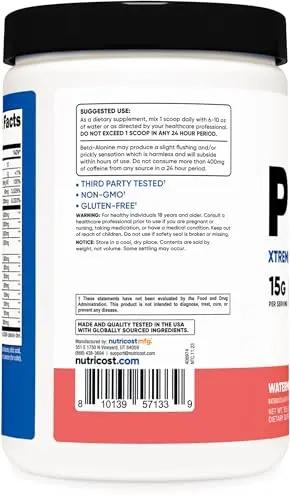 Nutricost Pre-Workout Xtreme, Watermelon, 30 Servings, Vegetarian, Non-GMO and Gluten Free (Pre-X)