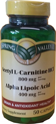 Spring Valley - Acetyl L-Carnitine 800mg Plus Alpha Lipoic Acid 400mg, 50 Capsules Heath Secret