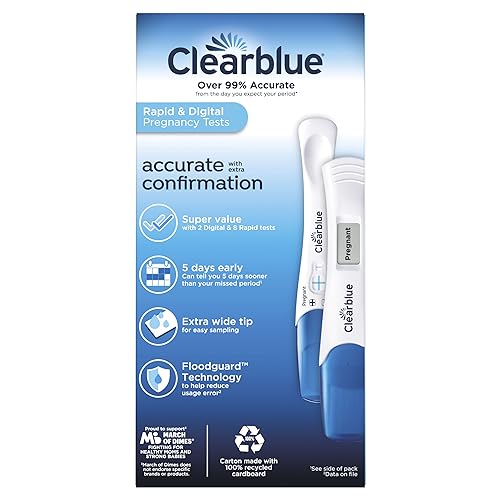 Clearblue Pregnancy Test Combo Pack, 10ct - Digital with Smart Countdown & Rapid Clearblue