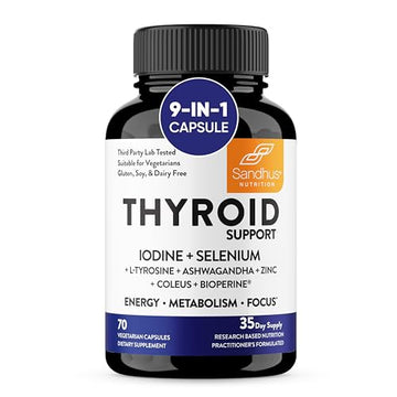 Sandhu's Thyroid Support Complex with Iodine Supplement|60 Capsules, 30 Days Supply