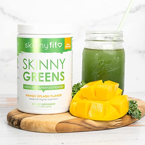 SkinnyFit Mango Splash Skinny Greens, Green Juice Superfood Powder, Natural Energy SkinnyFit