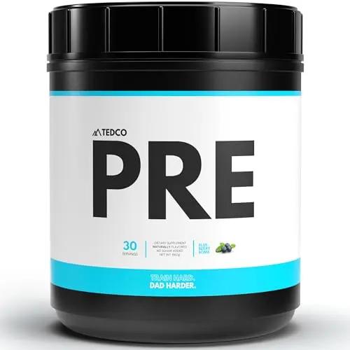 TEDCo Pre Workout Powder - All Natural Preworkout for Men, Zero Artificial Sweeteners