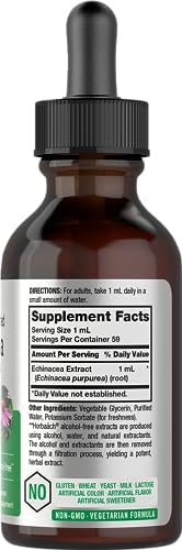 Echinacea Drops Liquid Extract | 2 fl oz | Super Concentrated Tincture | Alcohol Free Horbäach