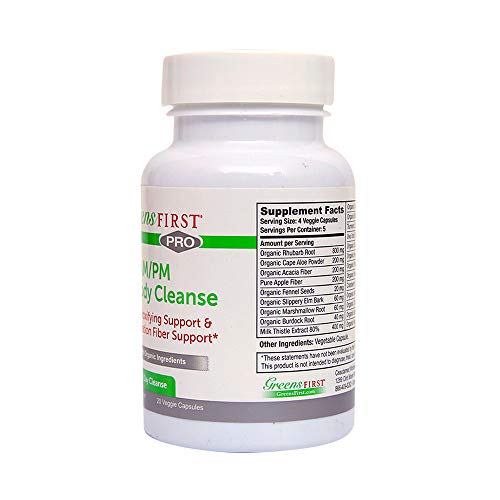 Greens First Full Body AM/PM Cleanse, 20 Veggie Capsules – Supplement for Natural Detox Greens First