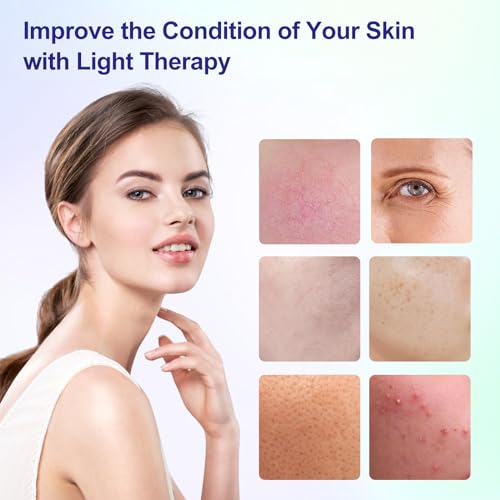 Frovab 7 in 1 Colors LED Light Therapy Mask, Red & Blue Face Mask Light Therapy, Portable & Flexiable Frovab