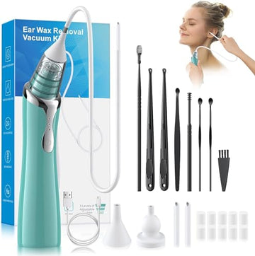 Ear Vacuum Wax Remover, Ear Wax Removal with 8 Pcs Ear Pick, Ear Wax Girug