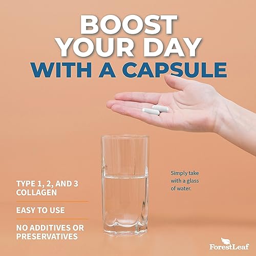 ForestLeaf Multi Collagen Pills with Hyaluronic Acid + Vitamin C, 120 Caps