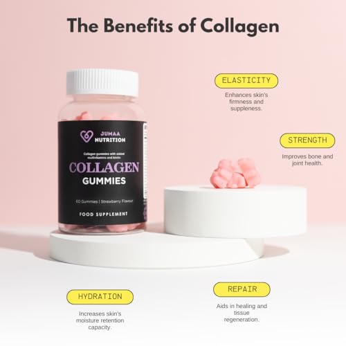 Halal Collagen & Multivitamin Gummies | Type 1 & 3 | 550mg Marine Collagen | 1 Month Supply Jumaa Nutrition