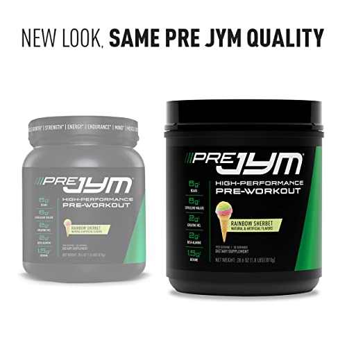 JYM Supplement Science Pre Jym Rainbow Sherbet, 30 Servings, Rainbow Sherbet