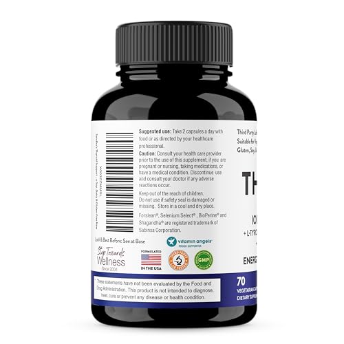 Sandhu's Thyroid Support Complex with Iodine Supplement|60 Capsules, 30 Days Supply Sandhu's