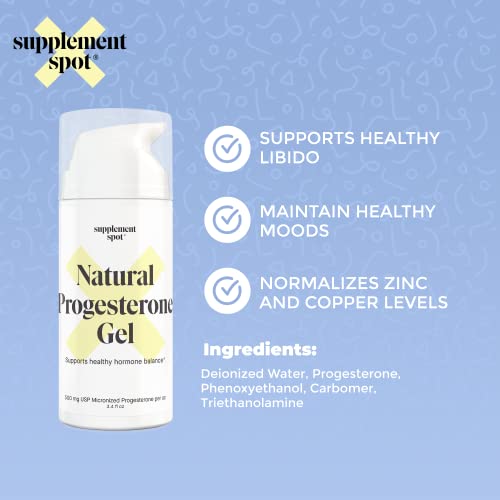 Supplement Spot Progesterone Gel for Women - Water Based USP Progesterone Gel