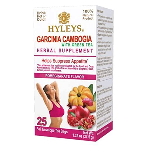 Hyleys Tea Garcinia Cambogia Green Tea with Pomegranate Flavor - 25 Tea Bags