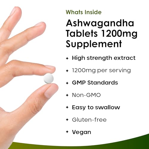Ashwagandha 1200mg - 365 Vegan Tablets Pure High Strength Ashwagandha Root NEW LEAF PRODUCTS