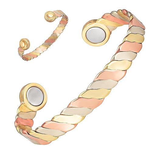 MagVIVACE Women Copper Magnetic Bracelet for Arthritis, Pure Copper Jewelry, Lymph Detox Bracelets