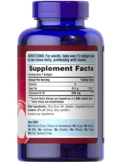 Puritan's Pride QSORB CoQ10 200 mg, Supports Heart Health (2 Pack of 240 softgels) Puritan's Pride