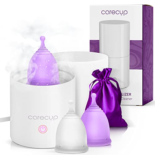 Carecup Menstrual Cup Sterilizer - Modern Menstrual Cup Cleaner Unscented Sanitizer - 2-Minute