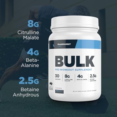 Transparent Labs Bulk Pre Workout Powder - Naturally Sweetened Advanced Pre-Workout Transparent Labs