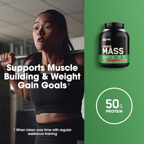 Optimum Nutrition Serious Mass, Weight Gainer Protein Powder with Immune Support Optimum Nutrition