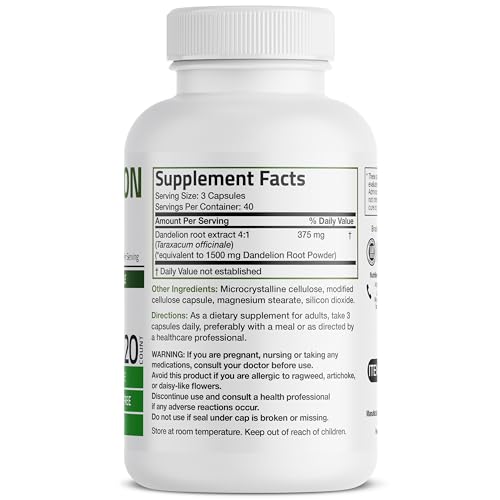 Bronson Dandelion Root High Potency Supplement, Supports Overall Good Health & Well Bronson