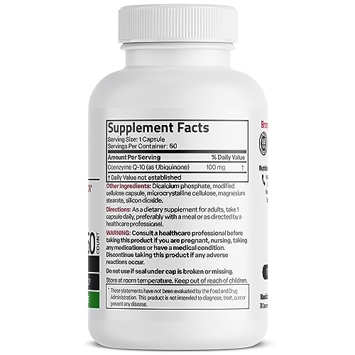 Bronson CoQ10 100 MG High Potency Cellular Energy Production, 60 Vegetarian Capsules Bronson