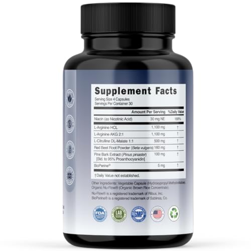 Evolve Nutraceuticals Nitric Oxide Booster 5X Strength, 120ct, Stamina & Endurance Evolve Nutraceuticals