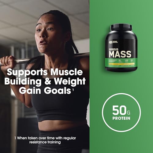 Optimum Nutrition Serious Mass, Weight Gainer Protein Powder with Creatine, Added Optimum Nutrition