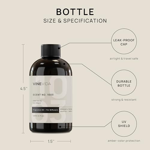 VINEVIDA [4 Fl Oz] Scent NO. 1003 Fragrance Oil for Cold Air Diffusers, Aromatic VINEVIDA