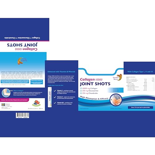 Swedish Nutra Collagen 10000 Joint Shots | High Strength Type 1, 2 & 3 Collagen for Body, Joints & Ligaments Swedish Nutra