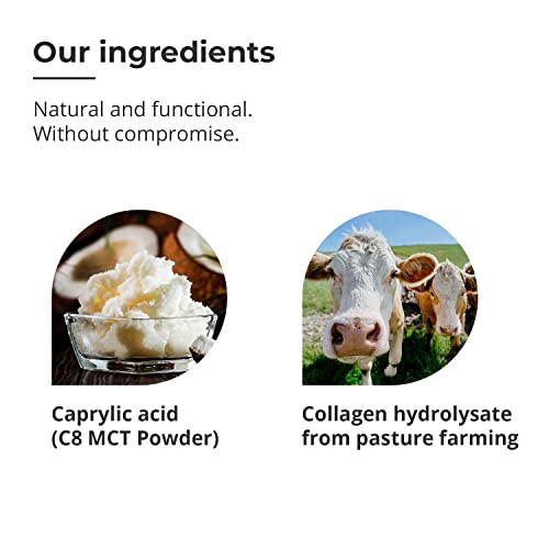 ahead BULLET | C8 MCT Powder with Collagen Powder - Vanilla - 300g - Perfect for Bulletproof Coffee ahead