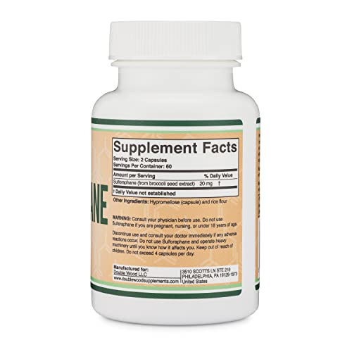 Sulforaphane Supplement - 20mg of Activated and Stabilized Sulforaphane per Serving Double Wood Supplements