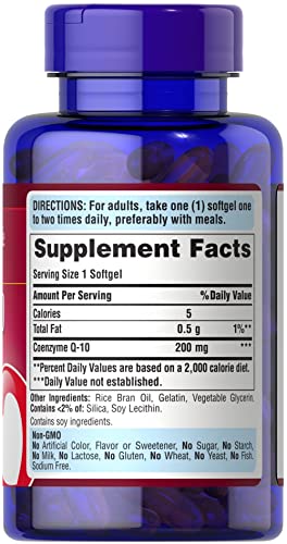 Puritan's Pride Q-Sorb CoQ10 200mg Supports Heart Health,120 Softgels Puritan's Pride