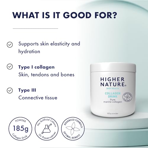Higher Nature - Collagen Drink - Increases Skin Elasticity & Hydration - Collagen Powder HIGHER NATURE