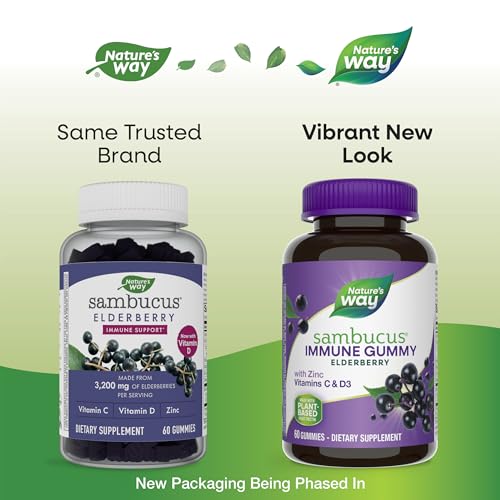 Nature's Way Sambucus Elderberry Immune Gummies, Daily Immune Support Nature's Way