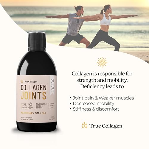 True Collagen Joint Peptides - Pack of 500ml, Berry Flavour | Dietary Supplements with Turmeric & Green Tea Extract True Collagen