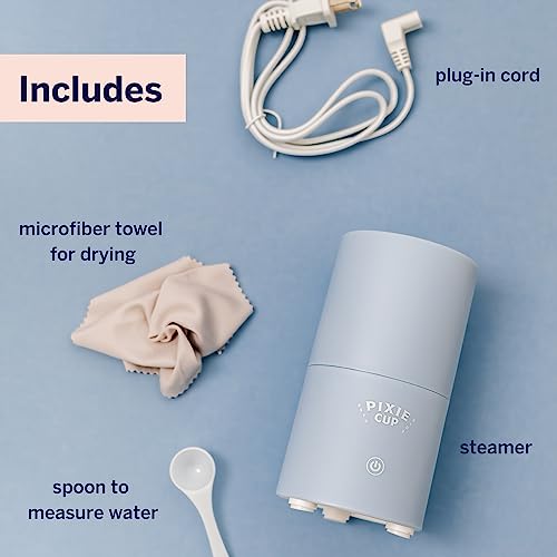 Pixie Menstrual Cup & Disc Steamer Sterilizer 2.0 - Kills 99.9% of Germs with Cleaner Steam Pixie Cup