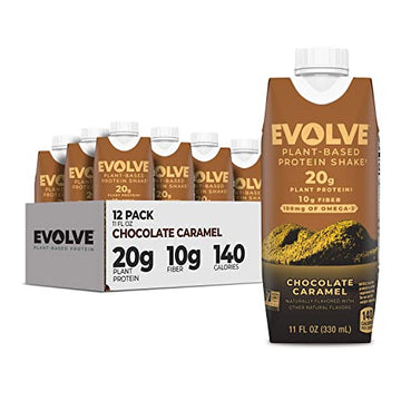 Evolve Plant Based Protein Shake, Chocolate Caramel, 20g Vegan Protein, Dairy Free